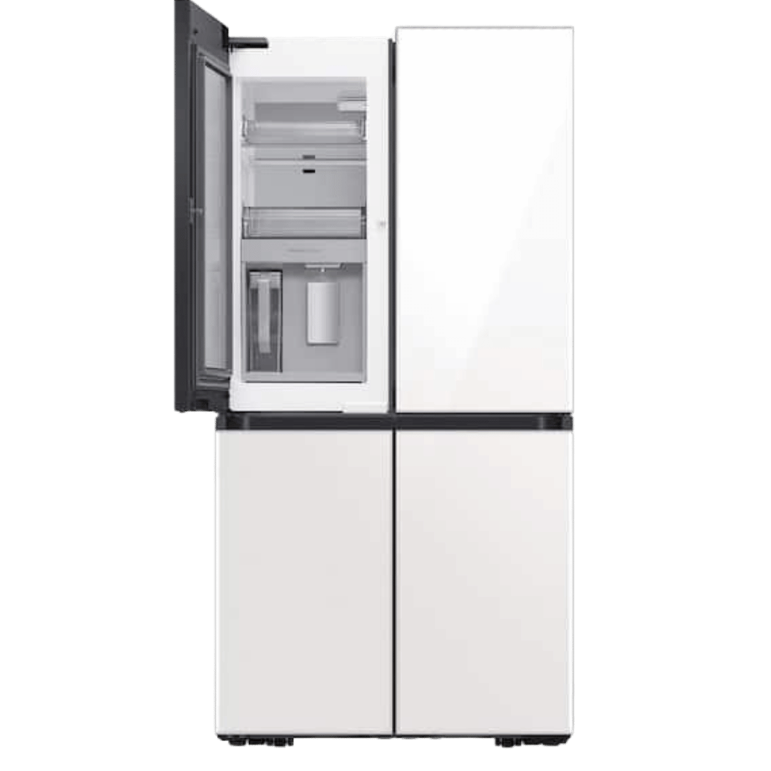 Samsung Bespoke 29 cu. ft. 4 - Door Flex Refrigerator with Beverage Center & Customizable Door Panels in White Glass (RF29DB960012) - Best Deal Office Furniture & Apple StoreLas_Vegas