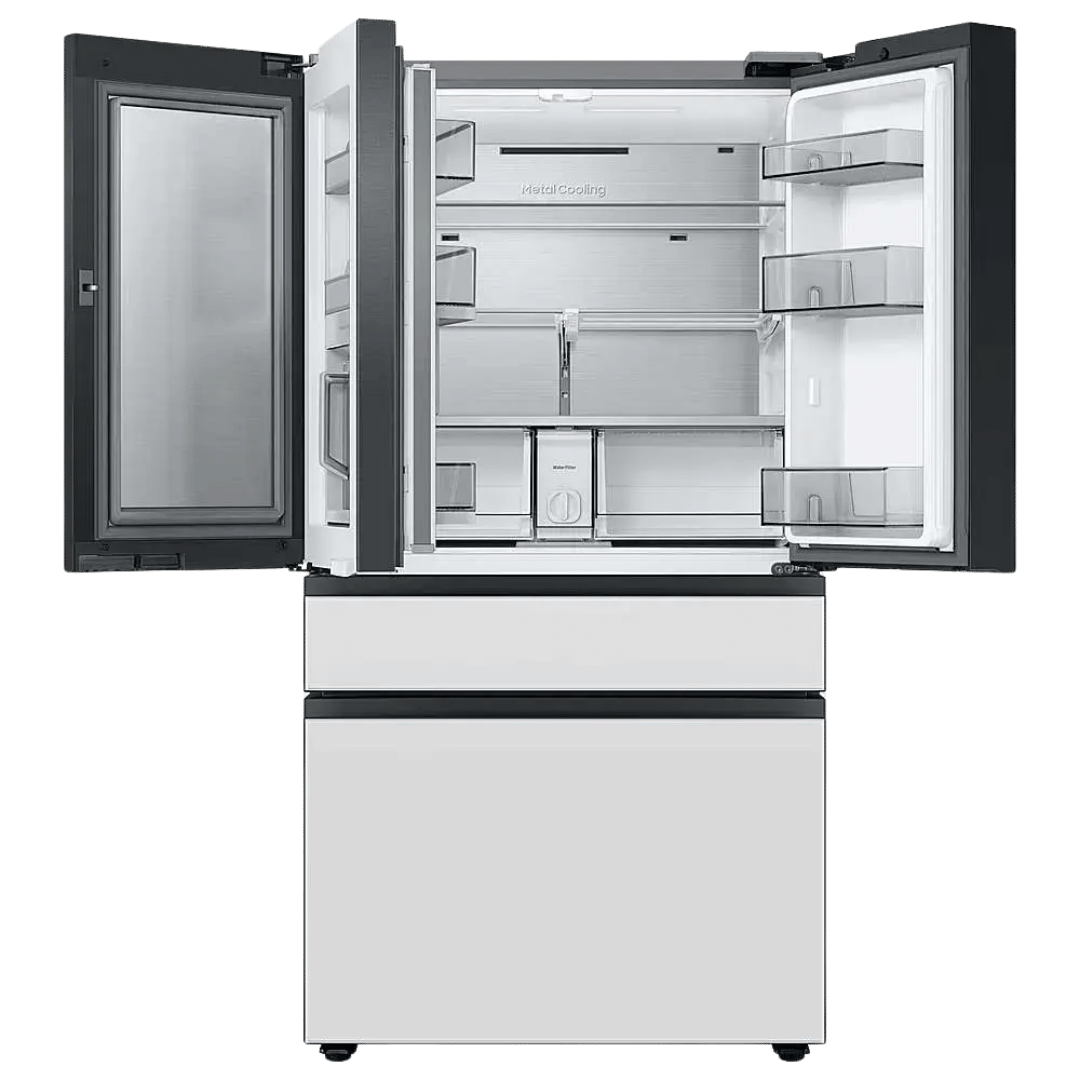 Samsung BESPOKE 29 cu. ft. 4 - Door French Door Smart Refrigerator with Beverage Center - White Glass (RF29BB860012) - Best Deal Office Furniture & Apple StoreLas_Vegas