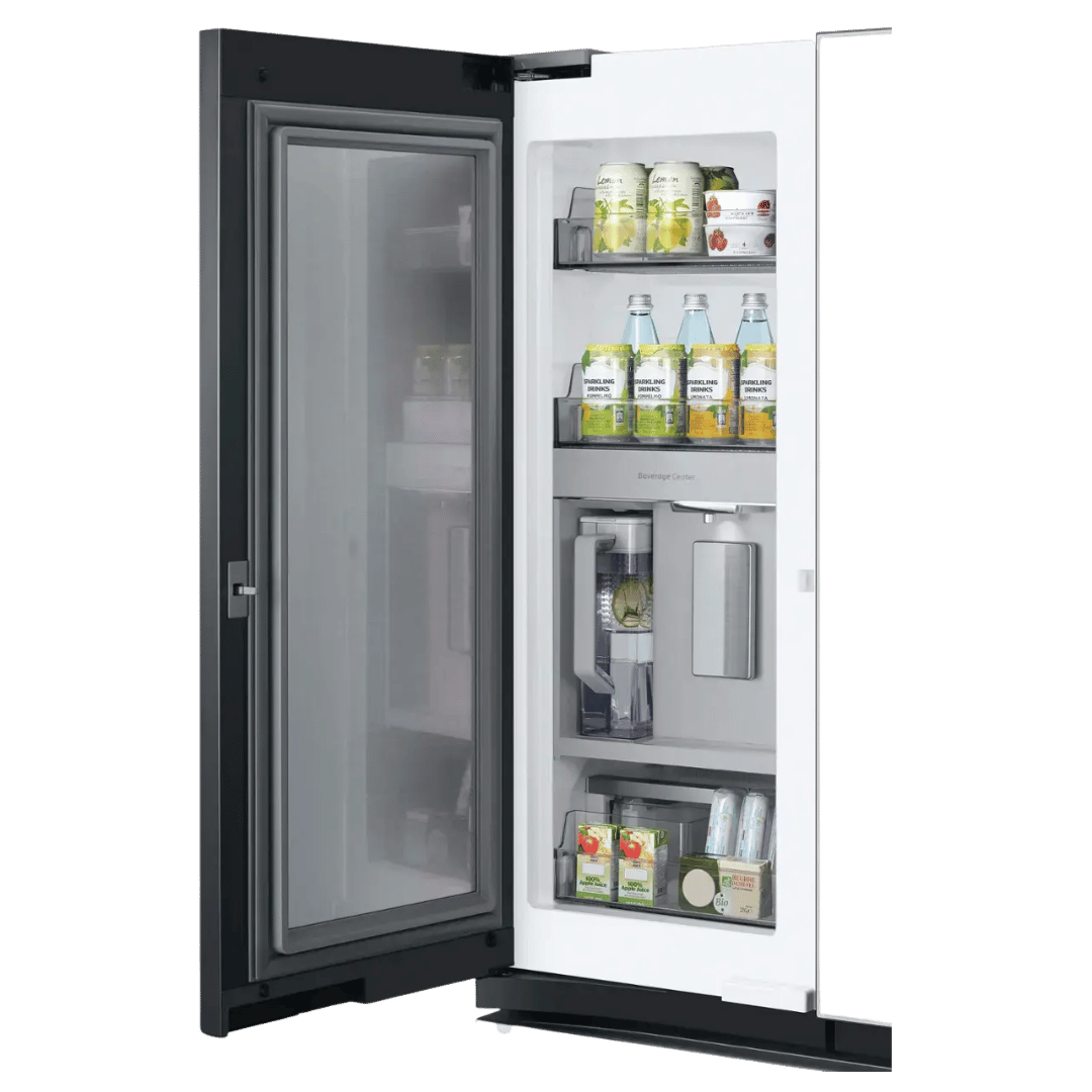Samsung Bespoke 3 - Door French Door Refrigerator (30 cu. ft.) with Beverage Center in White Glass (RF30BB660012) - Best Deal Office Furniture & Apple StoreLas_Vegas