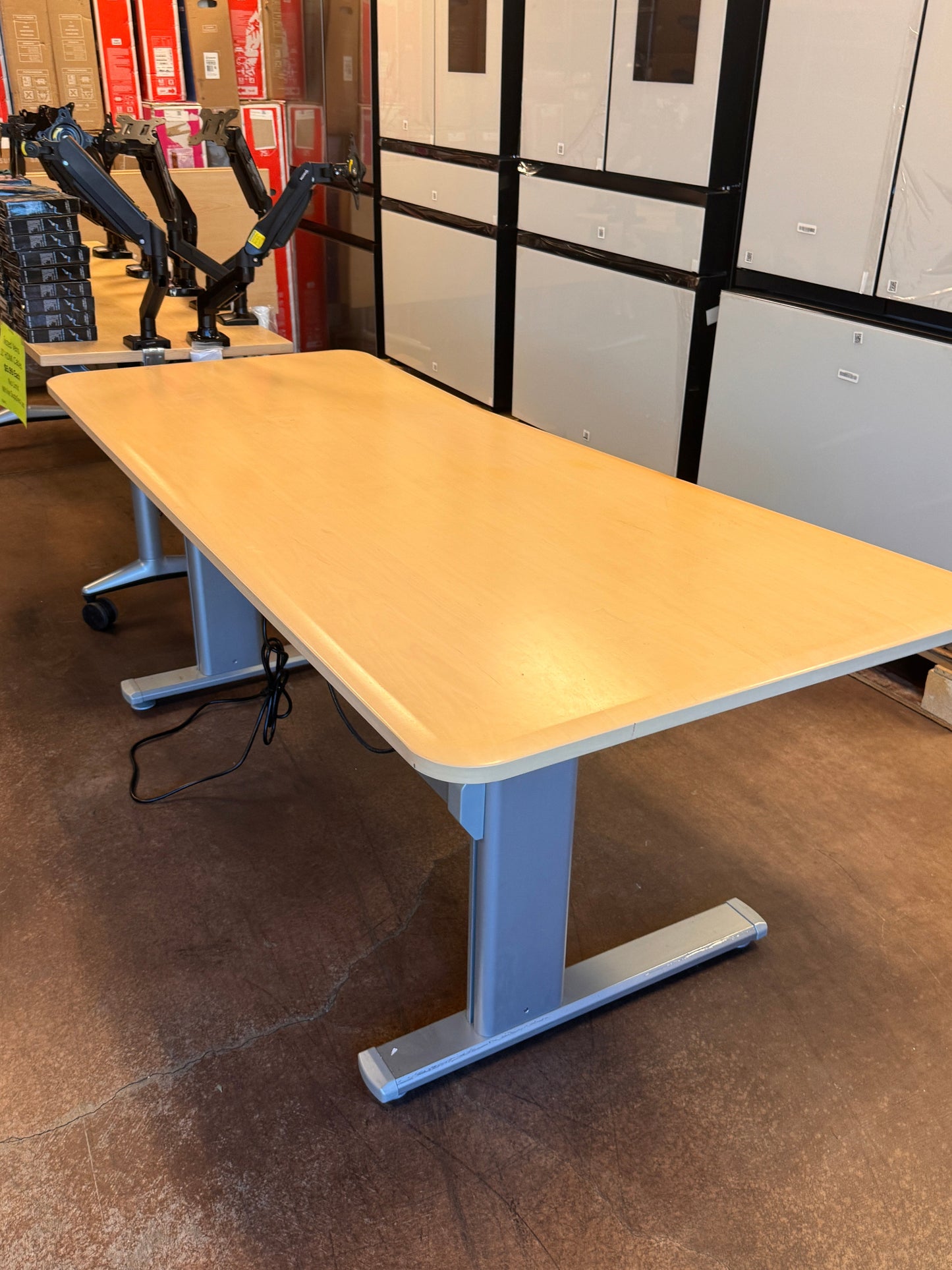 Steelcase Height Adjustable Curved Standing Office Desk - Powered with Dual Motors (72"x36") - Best Deal Office Furniture & Apple StoreLas_Vegas