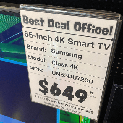85 - Inch Samsung UHD 4K Crystal LED SMART TV 2160P (UN85DU7200D) - Best Deal Office, TV, & Apple StoreLas_Vegas