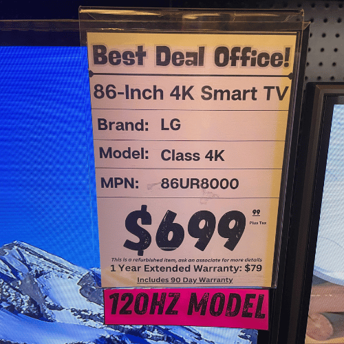 86 - Inch LG UHD 4K Smart TV - 2160P (86UR8000) - Best Deal Office, TV, & Apple StoreLas_Vegas
