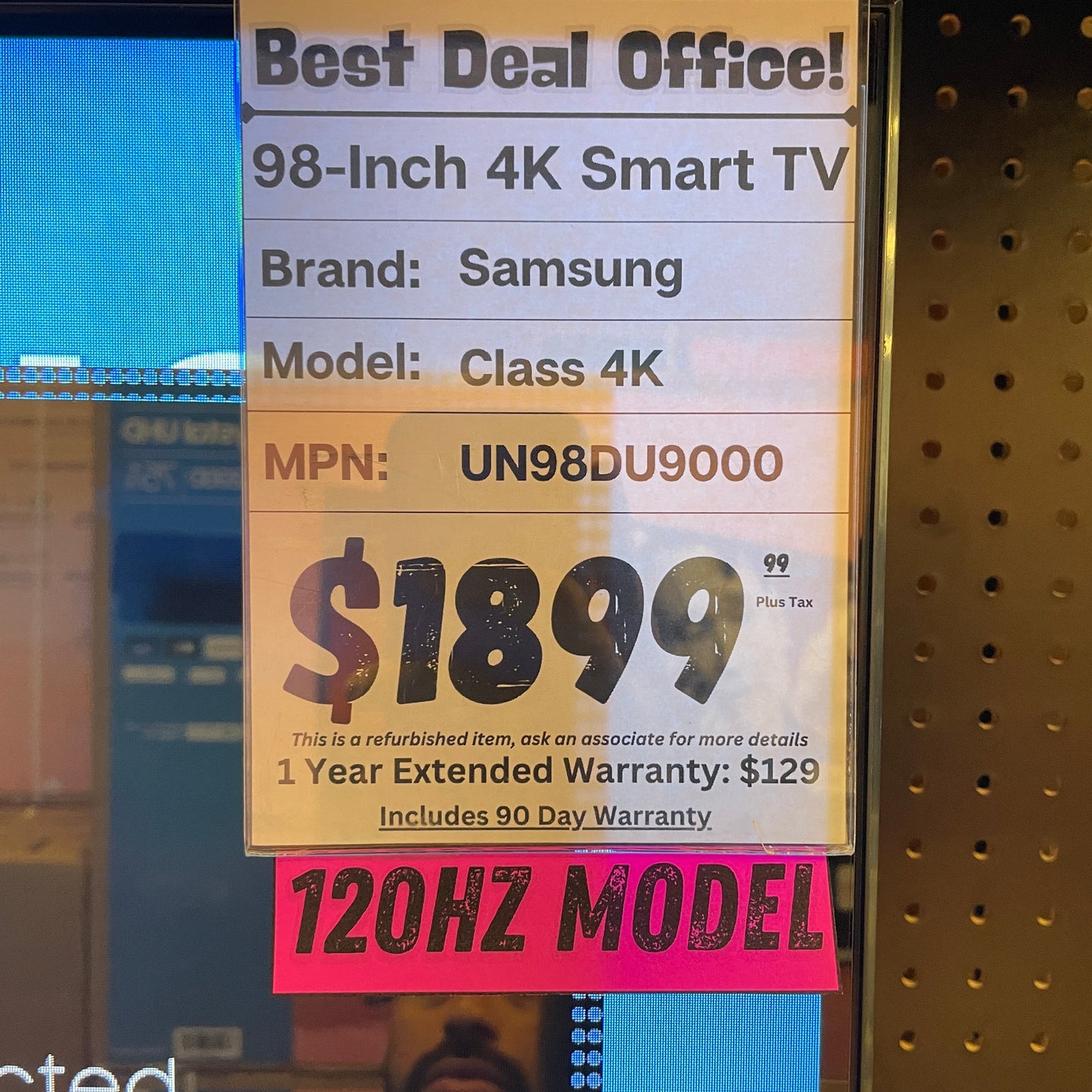 98 - Inch Samsung UHD 4K SMART TV - 2160P (UN98DU9000DXZA) - Best Deal Office, TV, & Apple StoreLas_Vegas