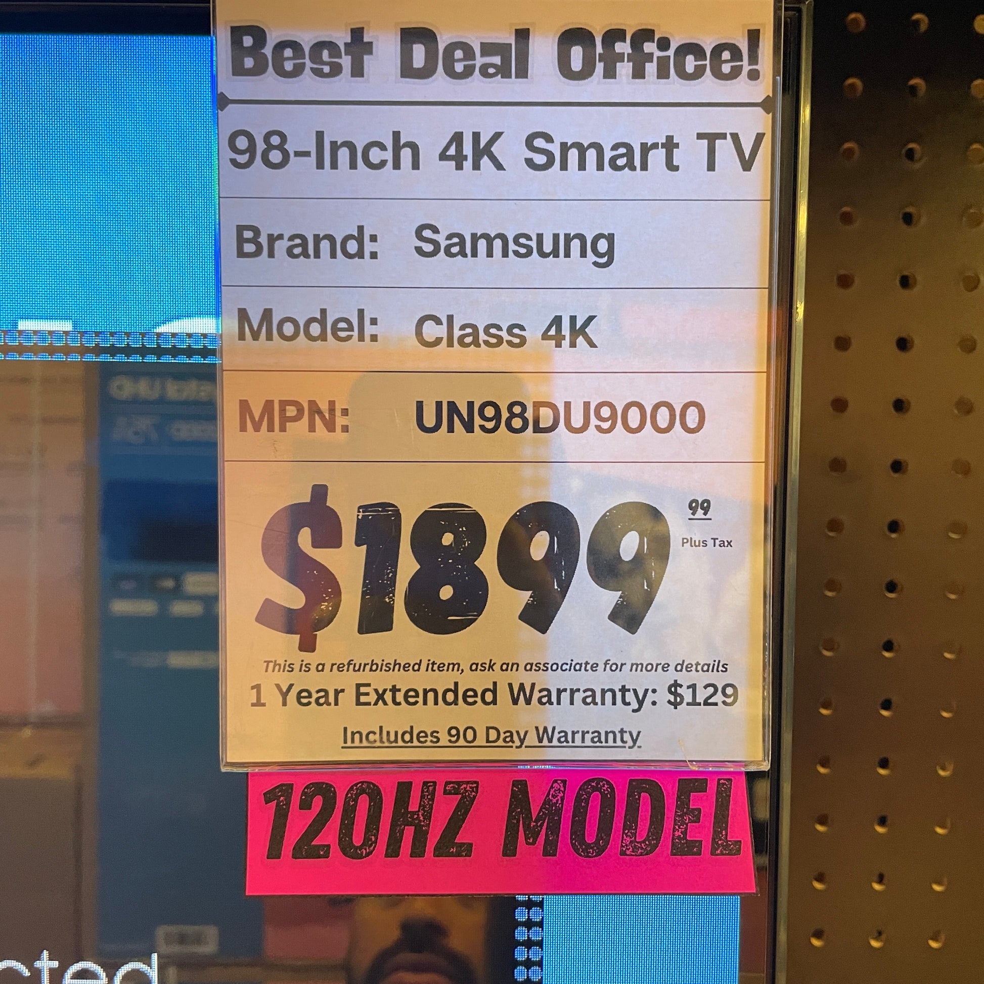 98 - Inch Samsung UHD 4K SMART TV - 2160P (UN98DU9000DXZA) - Best Deal Office, TV, & Apple StoreLas_Vegas