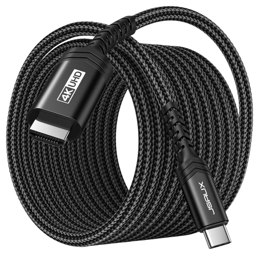 50ft USB-C to HDMI 2.0 Cable – 4K@60Hz Long-Run Cable for MacBook, iPad Pro, Laptop to TV/Monitor (Black)