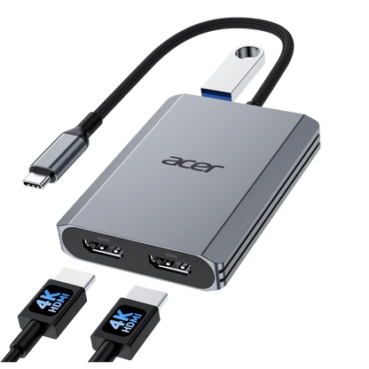 Acer USB - C to Dual HDMI Adapter ODK540 – 4K@60Hz Dual Monitor Hub for MacBook Pro/Air, Windows & Chromebook - Best Deal Office, TV, & Apple StoreLas_Vegas