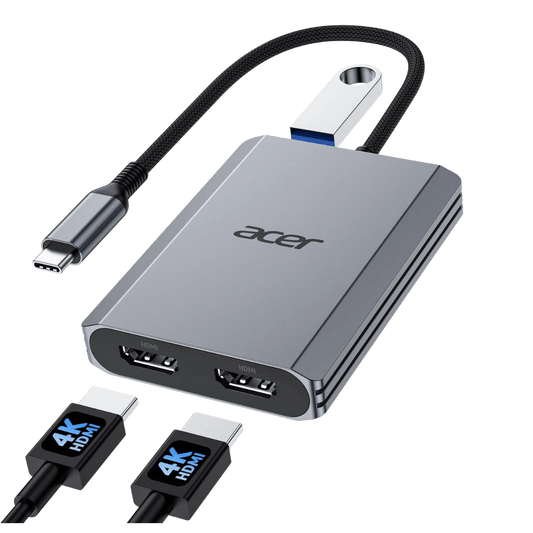 Acer USB - C to Dual HDMI Adapter ODK540 – 4K@60Hz Dual Monitor Hub for MacBook Pro/Air, Windows & Chromebook - Best Deal Office, TV, & Apple StoreLas_Vegas