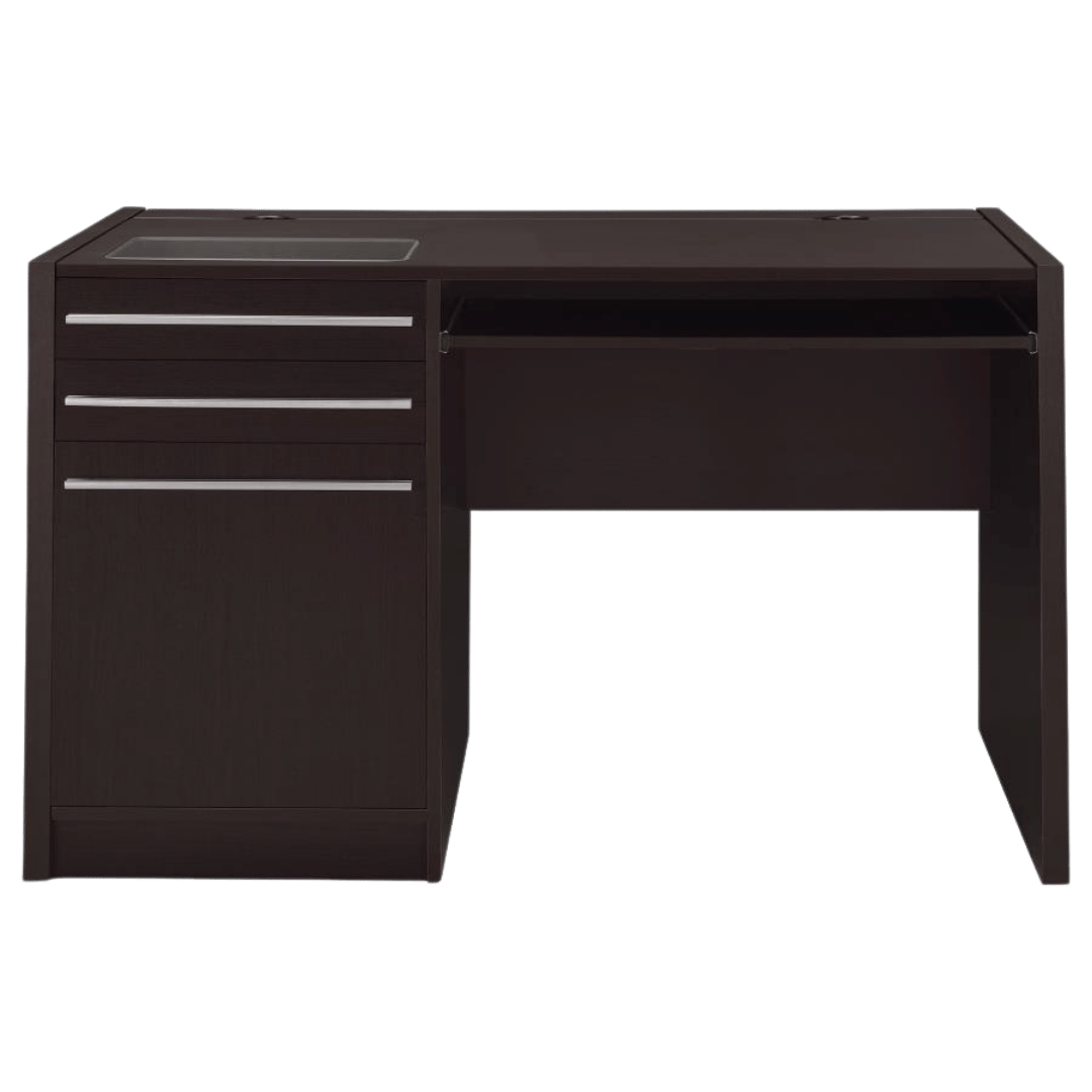 Halston 47 - inch 2 - drawer Office Desk with Cabinet Cappuccino - Best Deal Office Las_Vegas