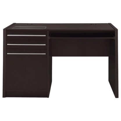 Halston 47 - inch 2 - drawer Office Desk with Cabinet Cappuccino - Best Deal Office Las_Vegas