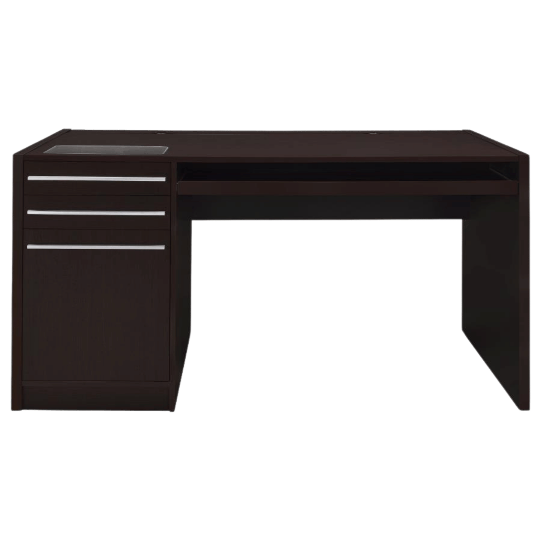 Halston 60 - inch 3 - drawer Office Computer Desk Cappuccino - Best Deal Office Las_Vegas