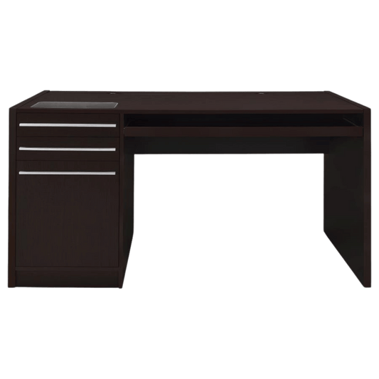 Halston 60 - inch 3 - drawer Office Computer Desk Cappuccino - Best Deal Office Las_Vegas