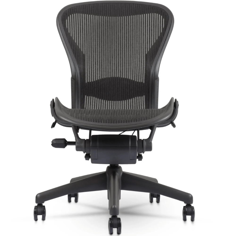 Herman Miller Aeron Mesh Office Chair Armless w/ Standard Options (Black/Graphite) - Size C - Best Deal Office, TV, & Apple StoreLas_Vegas