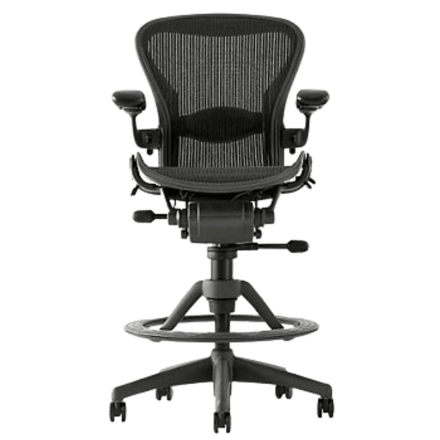 Herman Miller Aeron Mesh Office Chair Stool Standard Options (Black/Graphite) - Size B - Best Deal Office Las_Vegas