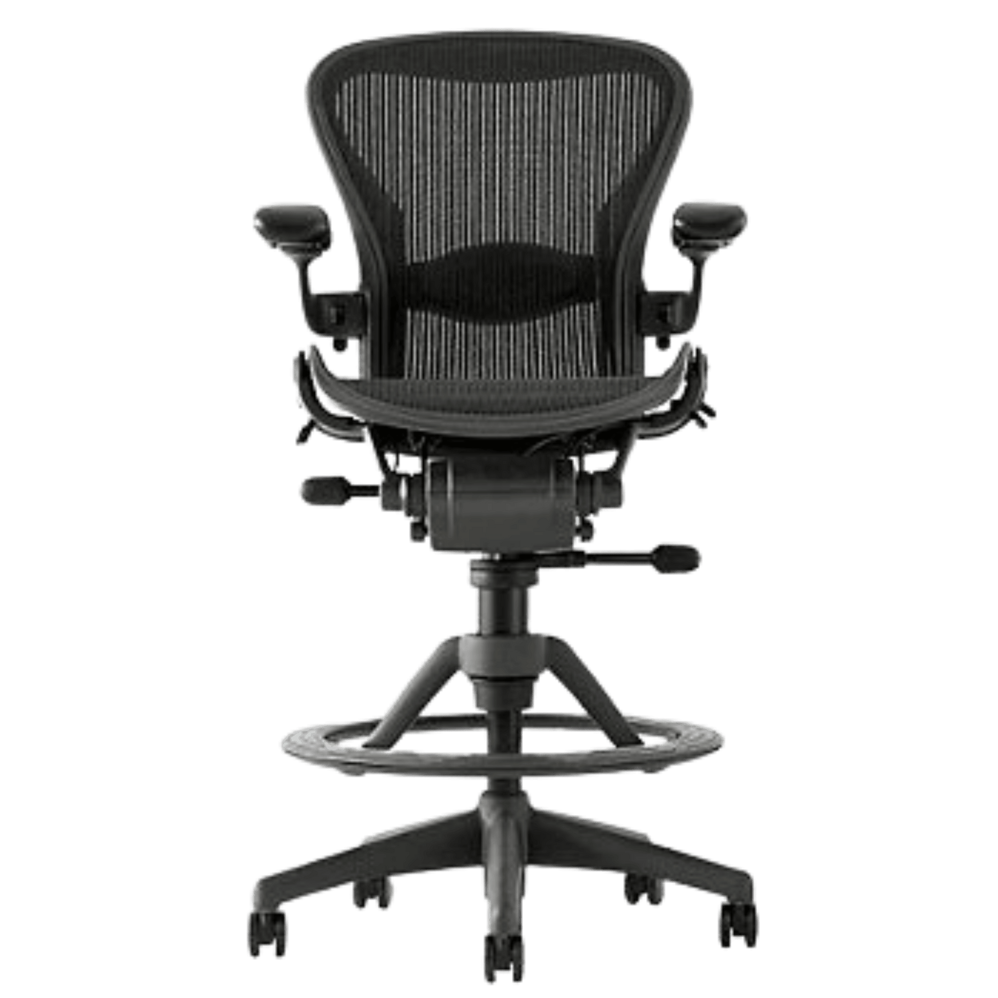 Herman Miller Aeron Mesh Office Chair Stool Standard Options (Black/Graphite) - Size B - Best Deal Office Las_Vegas