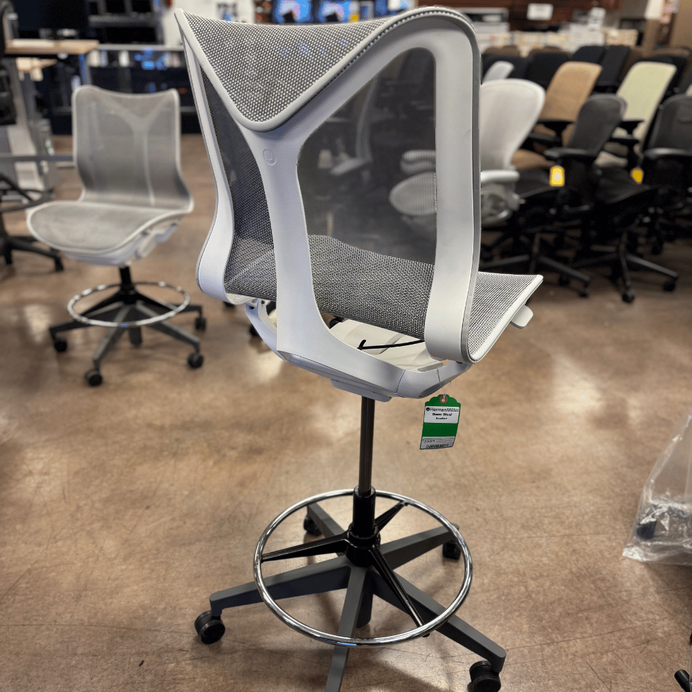 Herman Miller Cosm Low Back Office Chair Stool (Studio White/Mineral) - Armless - Best Deal Office Las_Vegas