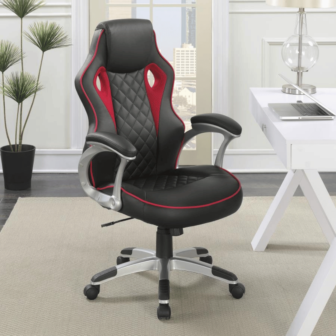 Lucas Upholstered Office Chair Black and Red - Best Deal Office Las_Vegas