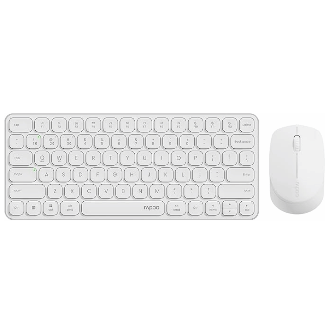 Rapoo Keyboard and Mouse Combo with Apple Keys Bluetooth and USB Node - White - (9010M) - Best Deal Office Furniture & Apple StoreLas_Vegas