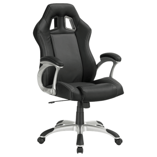 Roger Upholstered Adjustable Home Office Chair Black - Best Deal Office Las_Vegas