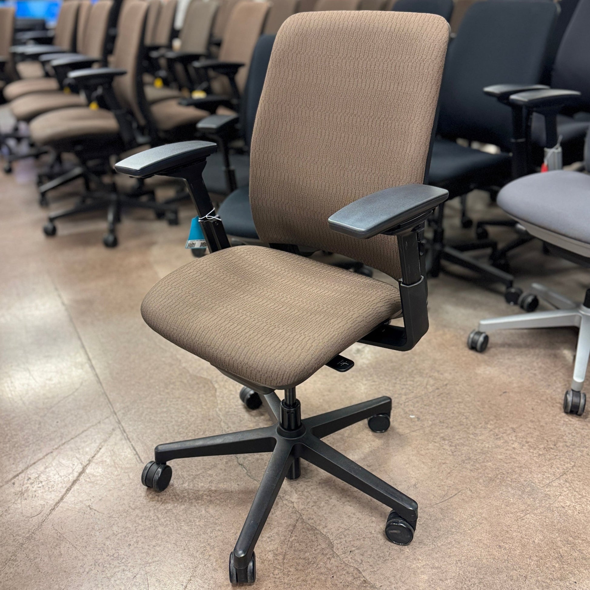 Steelcase Amia Ergonomic Office Chair (Brown Cloth/Black Frame) - Best Deal Office Las_Vegas