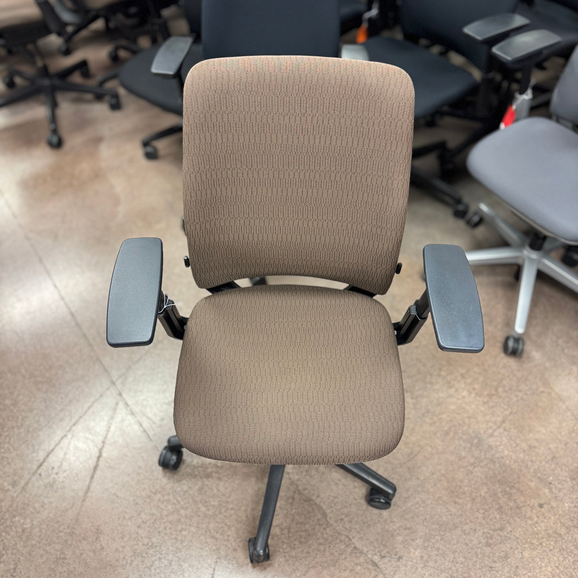 Steelcase Amia Ergonomic Office Chair (Brown Cloth/Black Frame) - Best Deal Office Las_Vegas