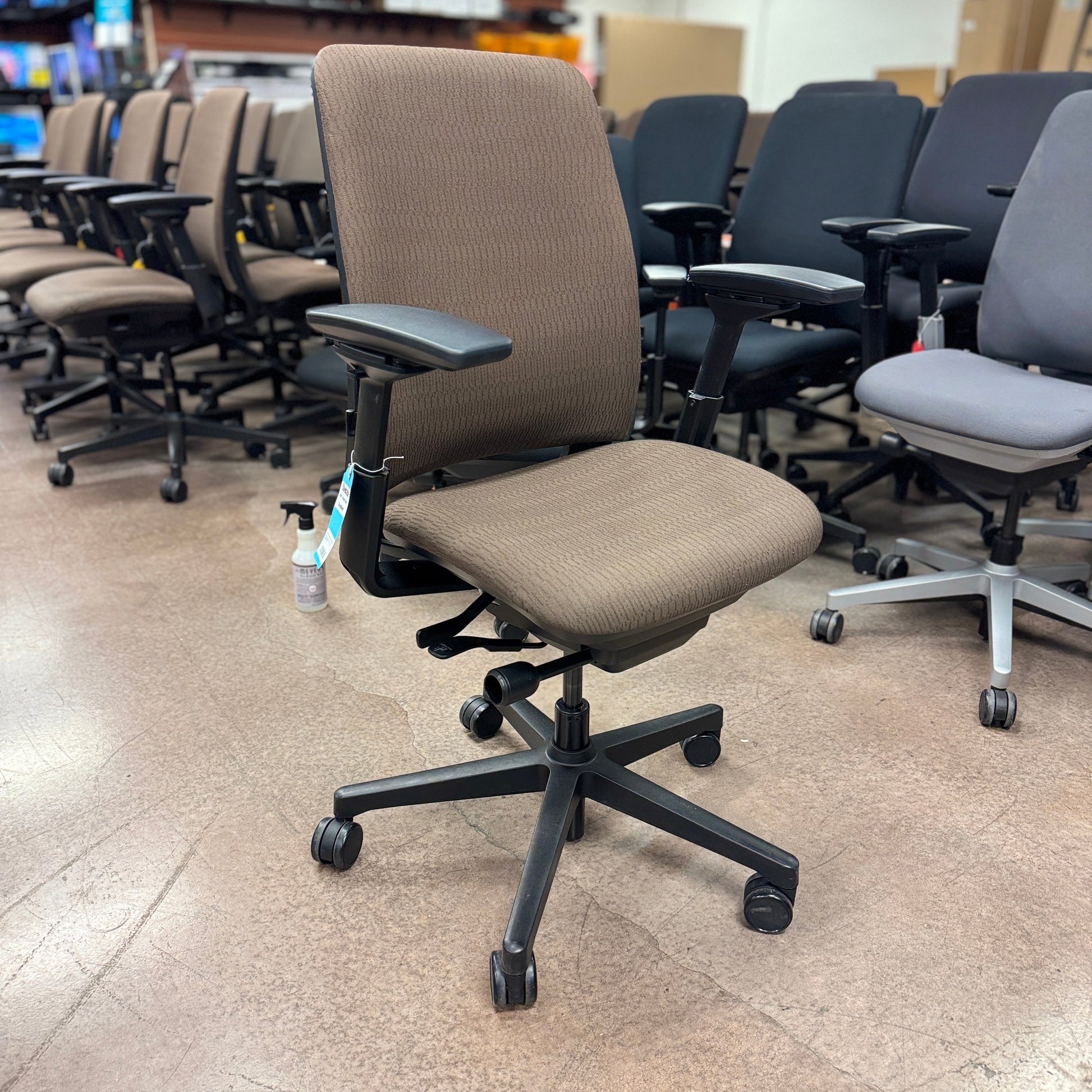 Steelcase Amia Ergonomic Office Chair (Brown Cloth/Black Frame) - Best Deal Office Las_Vegas