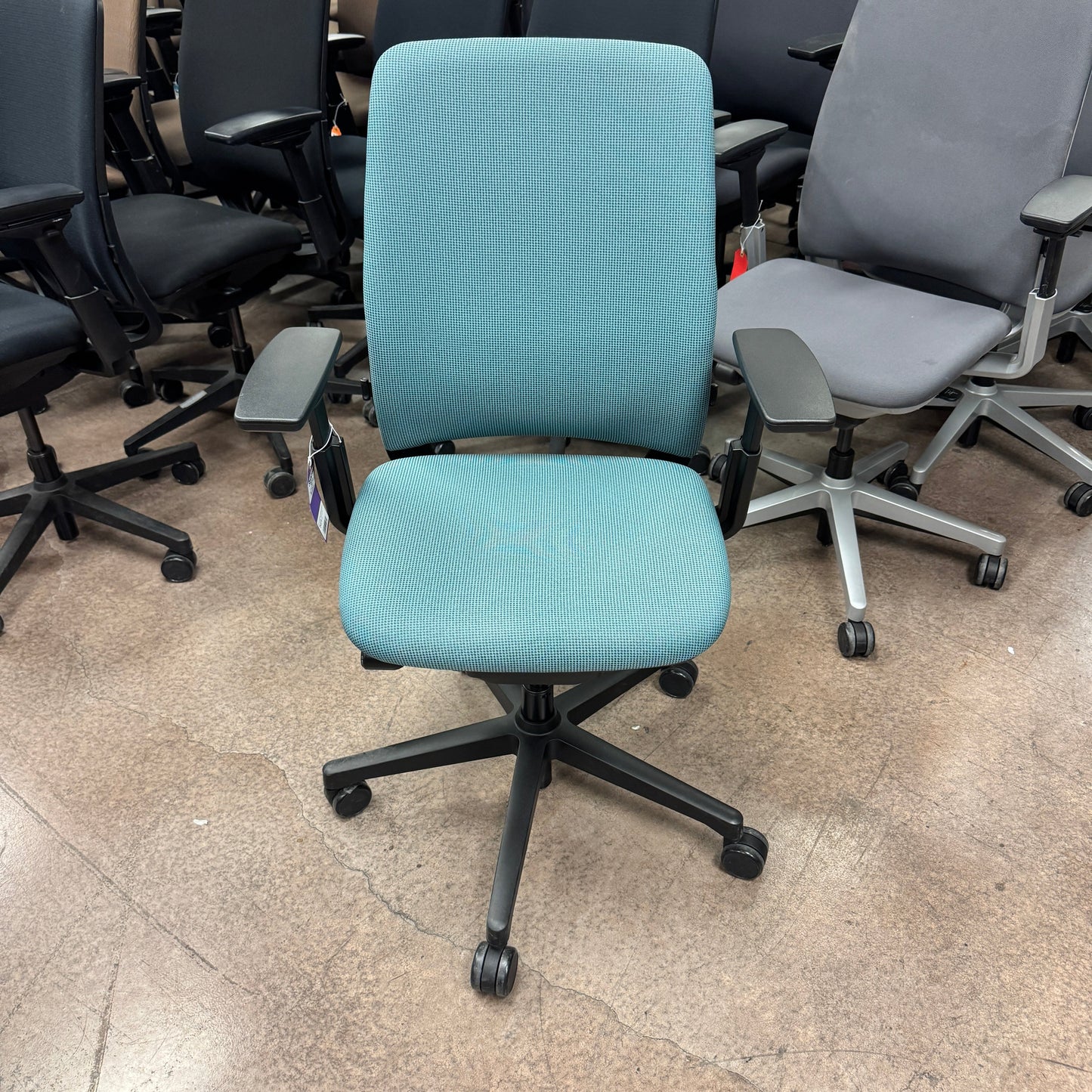 Steelcase Amia Ergonomic Office Chair (Teal Cloth/Black Frame) - Best Deal Office Las_Vegas