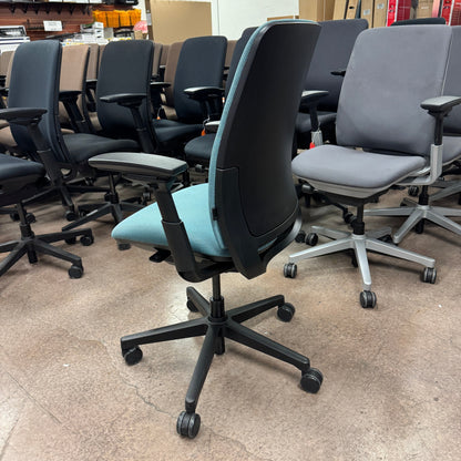 Steelcase Amia Ergonomic Office Chair (Teal Cloth/Black Frame) - Best Deal Office Las_Vegas