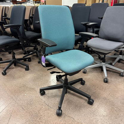 Steelcase Amia Ergonomic Office Chair (Teal Cloth/Black Frame) - Best Deal Office Las_Vegas