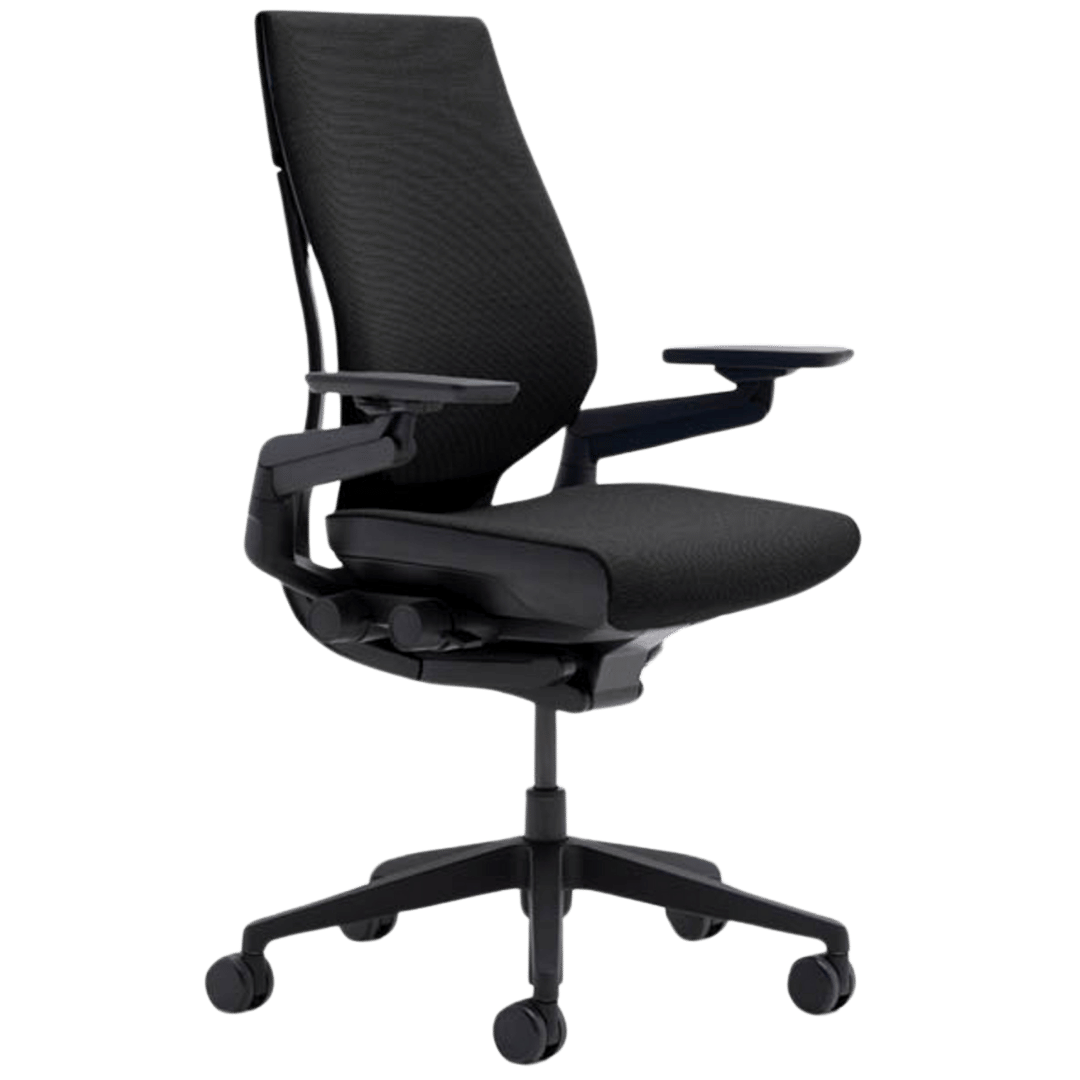 Steelcase Gesture Ergonomic Executive Office Chair with Adjustable Lumbar (Congent Connect Licorice Cloth/Black Frame) - Best Deal Office Furniture & Apple StoreLas_Vegas