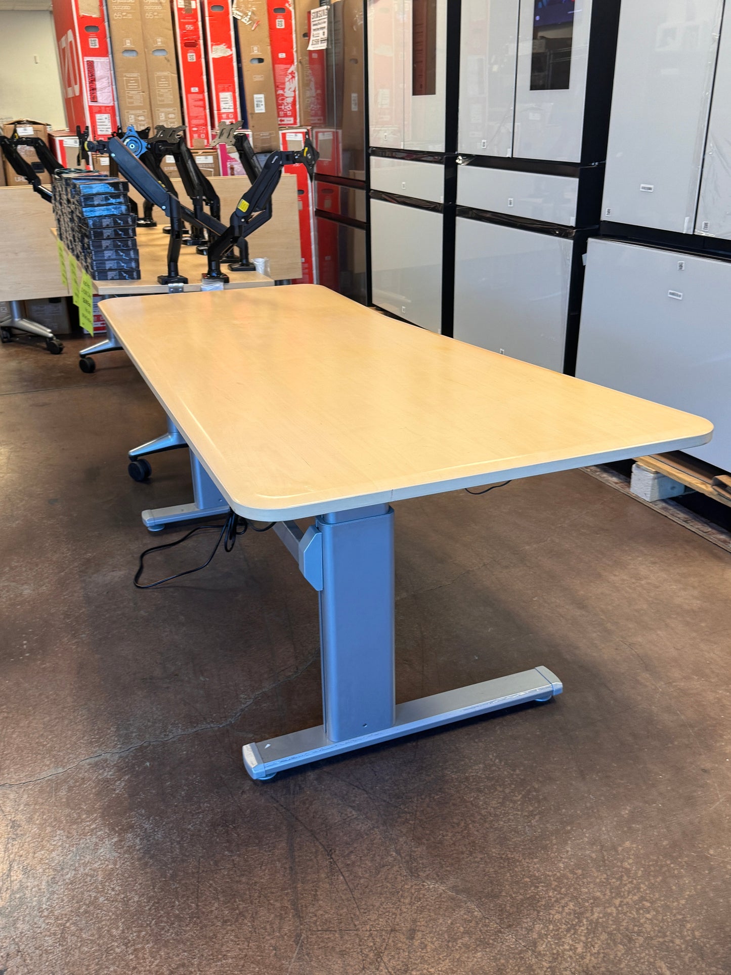 Steelcase Height Adjustable Curved Standing Office Desk - Powered with Dual Motors (72"x36") - Best Deal Office Furniture & Apple StoreLas_Vegas