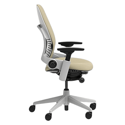 Steelcase Leap V2 Office Chair - (Beige Leather/Platinum Frame) - Best Deal Office Furniture & Apple StoreLas_Vegas