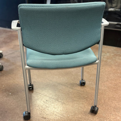 Steelcase Player Waiting Room Chair - Teal Cloth - Best Deal Office Las_Vegas