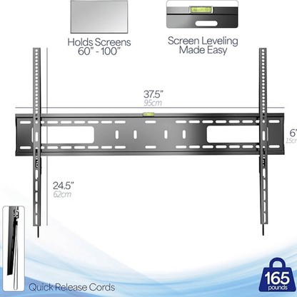 VIVO Extra Large Heavy - Duty 60 to 100 inch TV Wall Mount Bracket with Max 900x600mm VESA (3527) (MOUNT - VW100T) - Best Deal Office Furniture & Apple StoreLas_Vegas